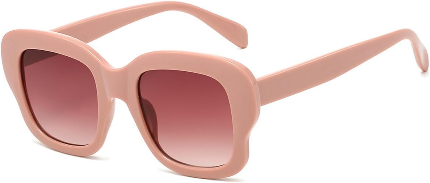 

Модные квадратные солнцезащитные очки для женщин и мужчин в стиле ретро-винтаж 90-х, градиентные солнцезащитные очки для женщин с защитой от УФ-излучения mincl, Lgiht Pink Brown