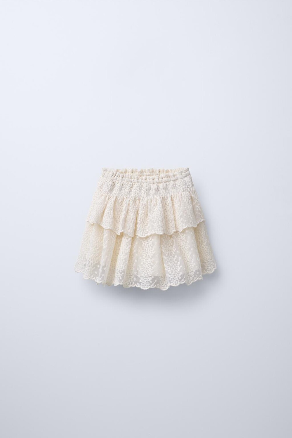

Юбка с цветочной вышивкой ZARA, экрю