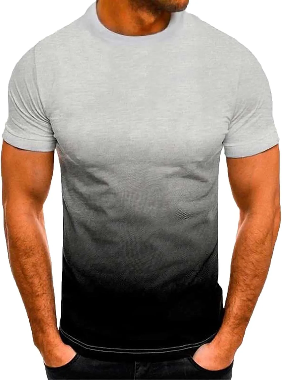 Футболка мужская Gradient Contrast Color с круглым вырезом и короткими рукавами