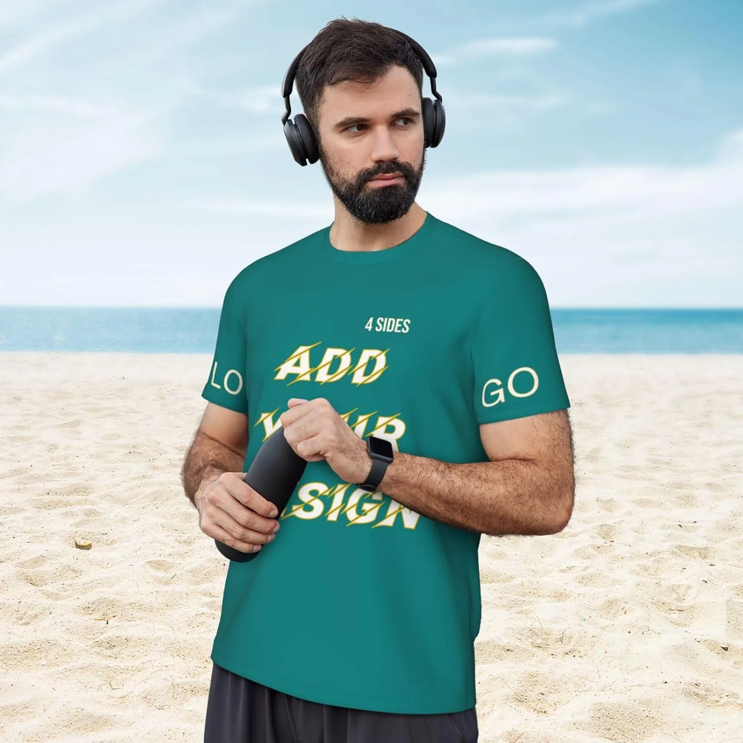 Футболка мужская Custom T Shirts с принтом на 4 сторонах — фото 3