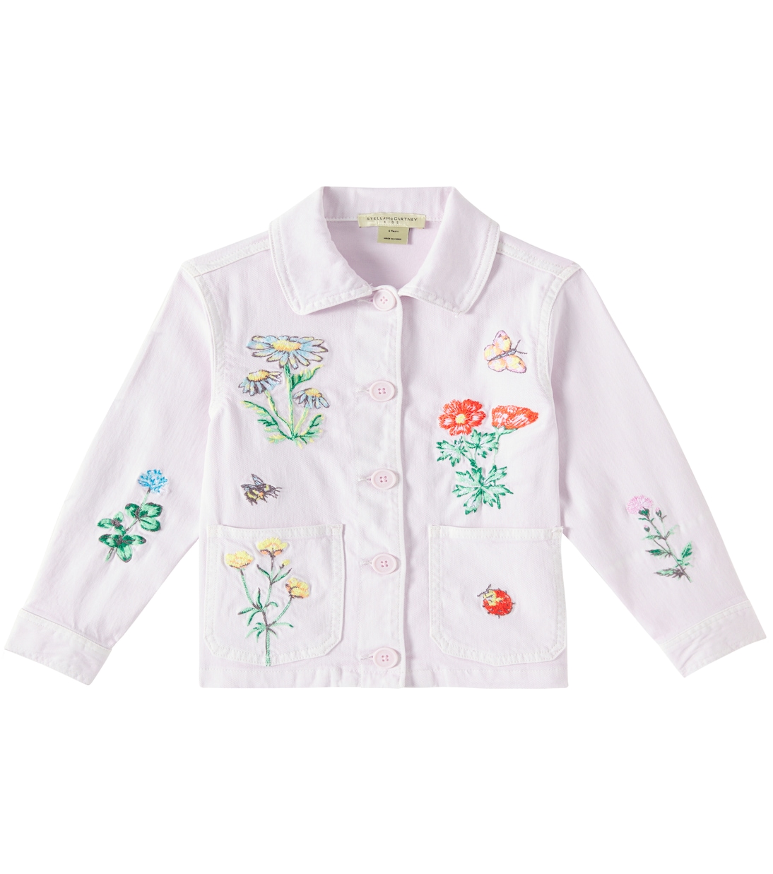 

Вышитая хлопковая куртка Stella McCartney Kids, Wisteria