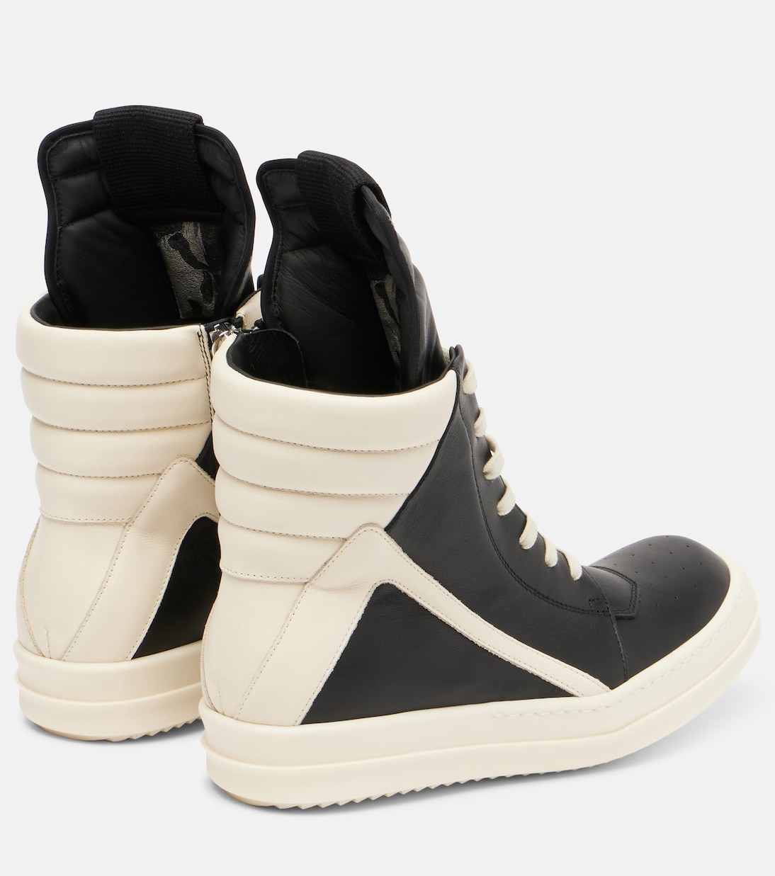 Кожаные кроссовки Geobasket Rick Owens, Black/Milk/Milk — фото 2