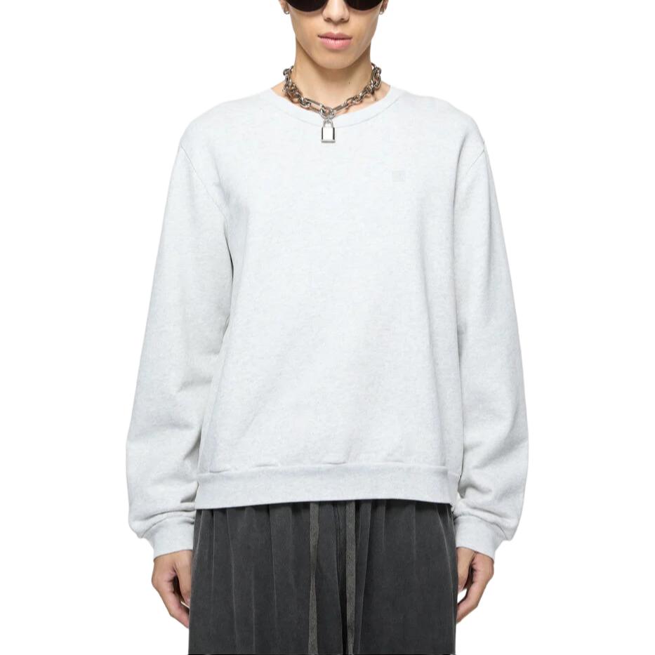 Флисовая толстовка с круглым вырезом Acne Studios, светло-серый — фото 4