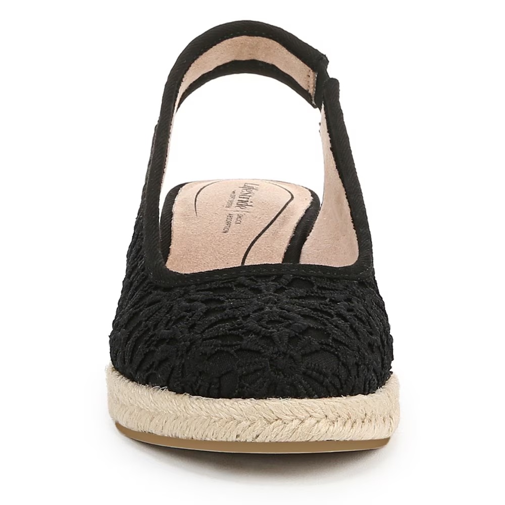 Туфли на танкетке Kayden espadrille wedge Lifestride, black fabric — фото 3