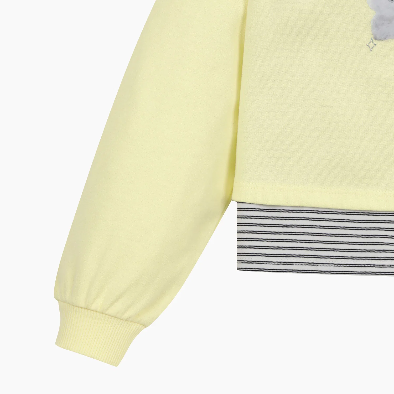 Детский многослойный свитшот Heart Cat лавандовый от Benetton Kids — фото 4