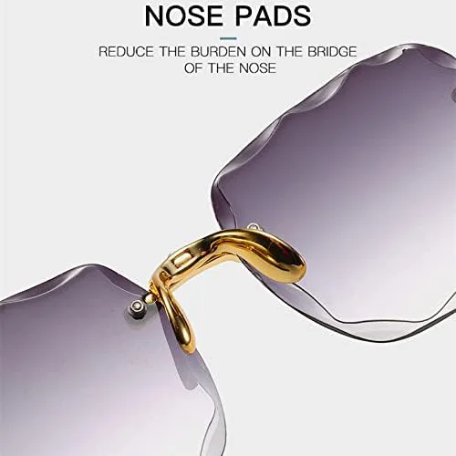 

Солнцезащитные очки без оправы с металлическими шарнирами для женщин, ретро-очки с градиентным переходом цвета, защита от ультрафиолета UV400 MTZJH, 029c1