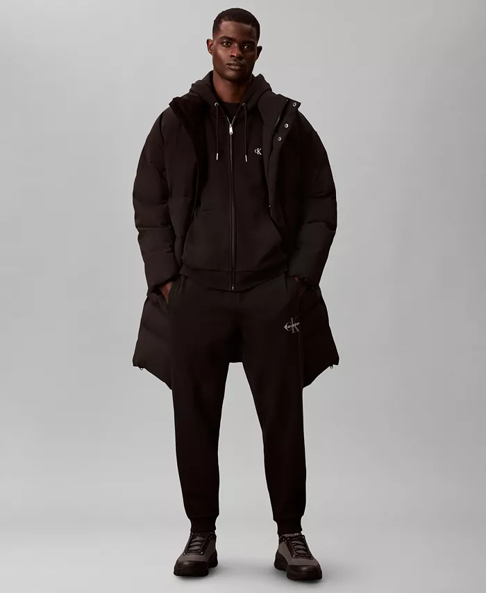 

Мужские флисовые джоггеры с логотипом-монограммой Calvin Klein, черный