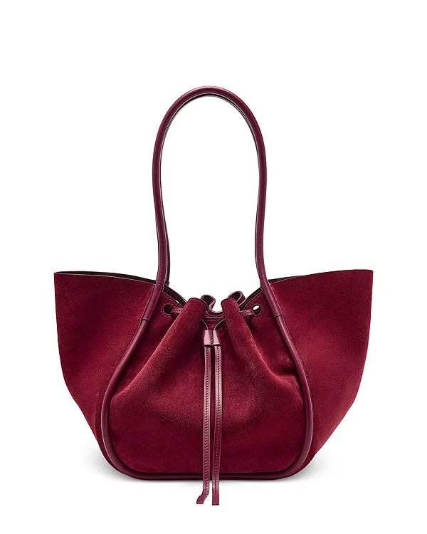 

Большая сумка-тоут с драпировкой из замши. Proenza Schouler, красный