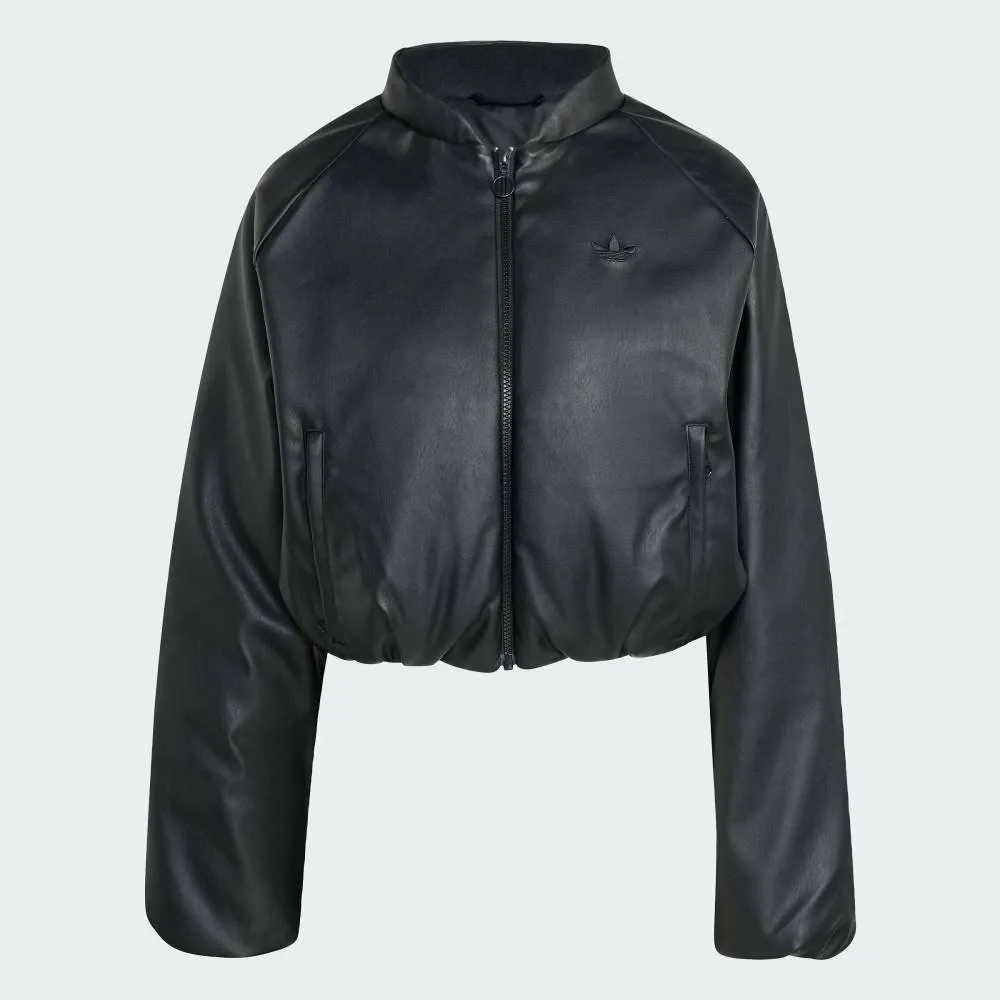 Куртка-бомбер из искусственной кожи с пуховым наполнителем Adidas, black — фото 4