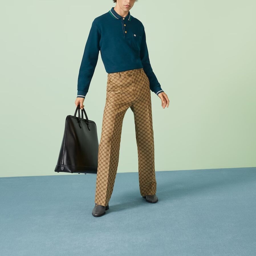 Рубашка поло Gucci павлинье-зеленая, мужская, зеленый — фото 3