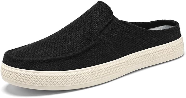 

Мужские летние лоферы без шнурков, сетчатые полумюли с поддержкой свода, дышащие мягкие подошвы, обувь, для моря и пляжа Generic, черный