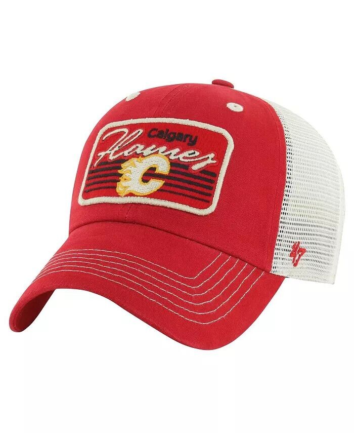 

Мужская красная кепка Calgary Flames Five Point Patch Clean Up Adjustable '47 Brand