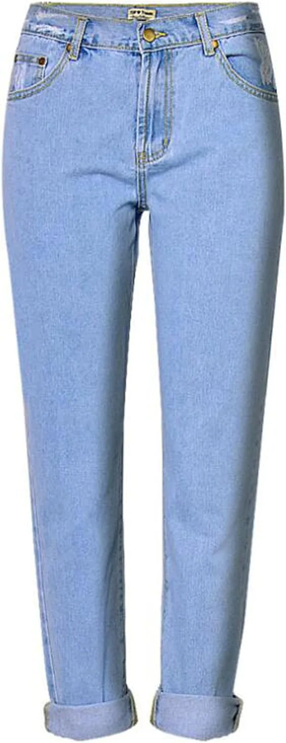 

Sunfan Женские джинсы Curvy-Fit Destroy Boyfriend Tapered