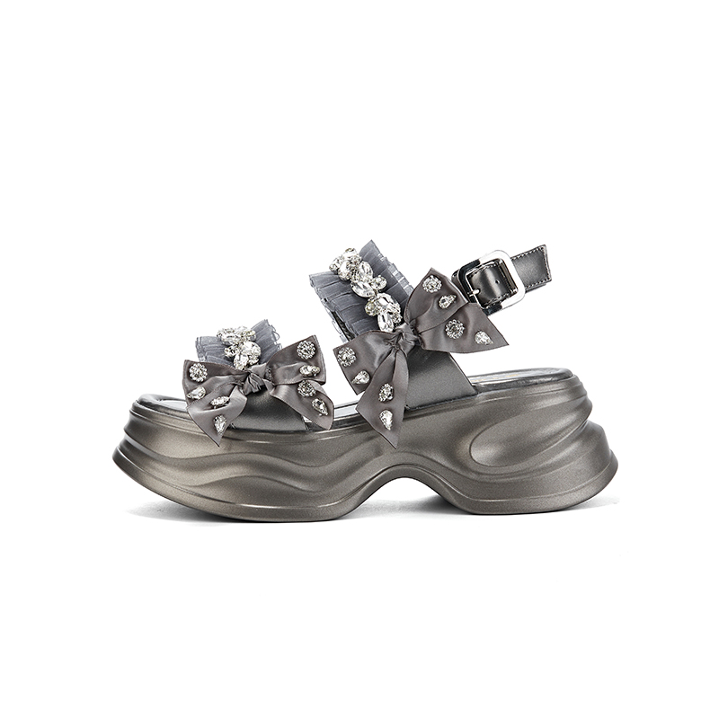 ST&SAT Женские сандалии на одной застежке серебристо-серые, цвет Silver Gray