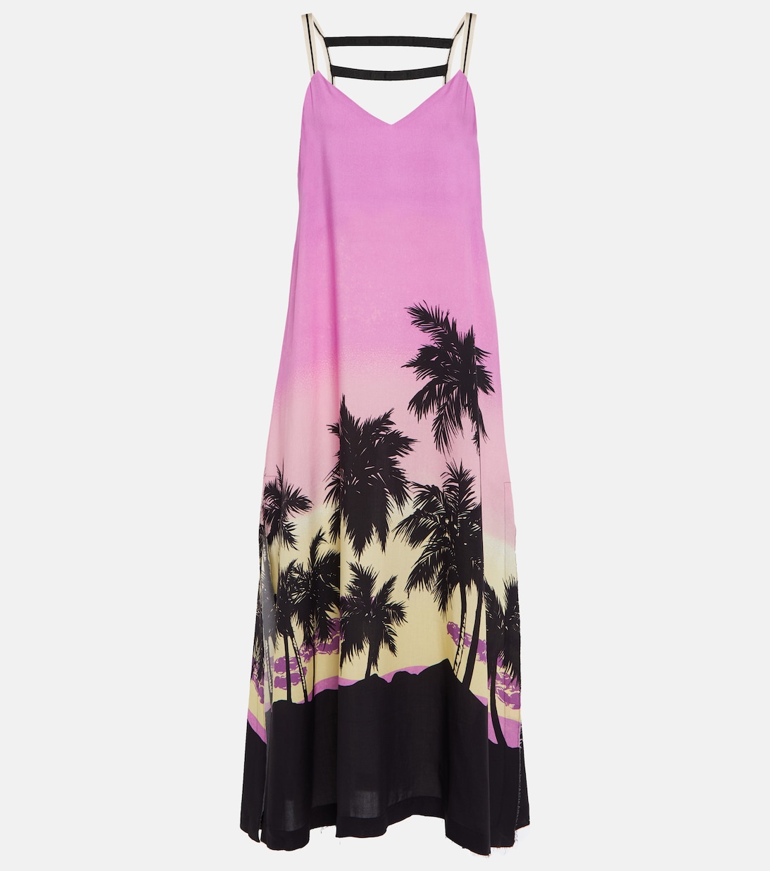 

Платье миди с принтом Palm Angels, Purple Black