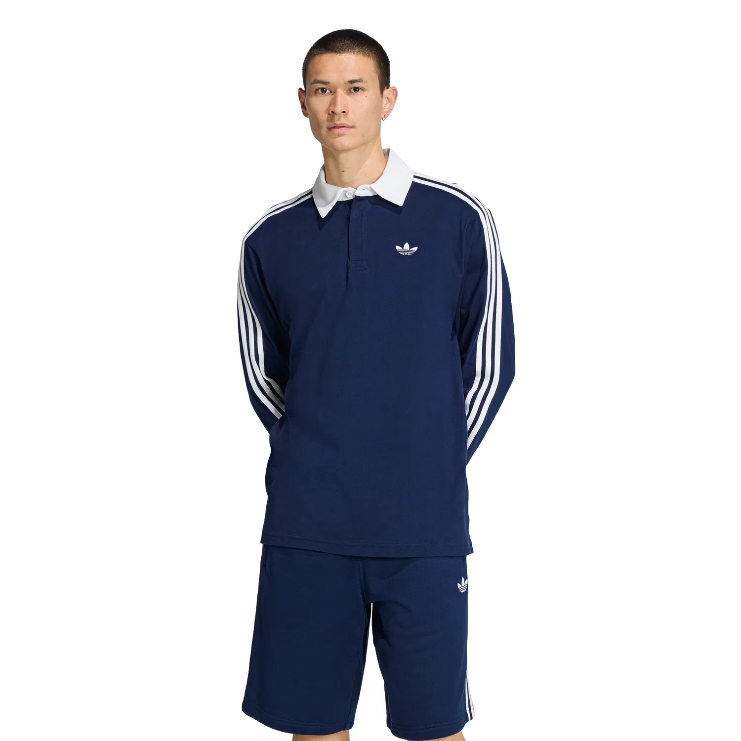 Мужское поло-регби с тремя полосками цвета Night Indigo от Adidas — фото 4