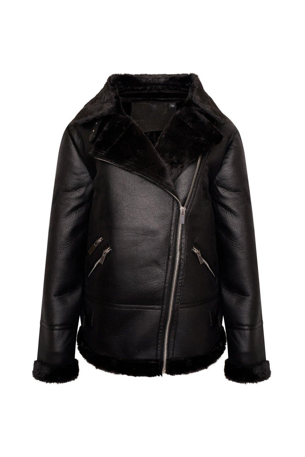 

Пальто-авиатор из искусственного меха Barneys Originals, черный