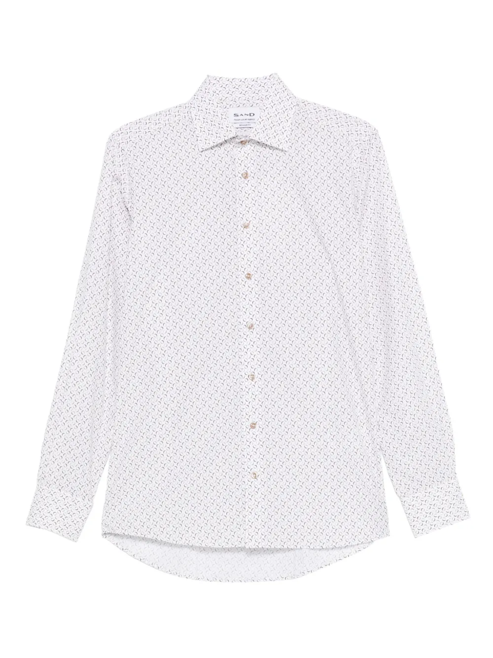 

Рубашка с геометрическим принтом и длинными рукавами Sand, белый