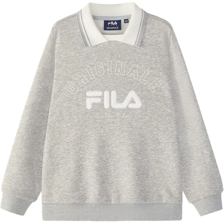 Свитшот с отложным воротником FILA KIDS средний серый меланж