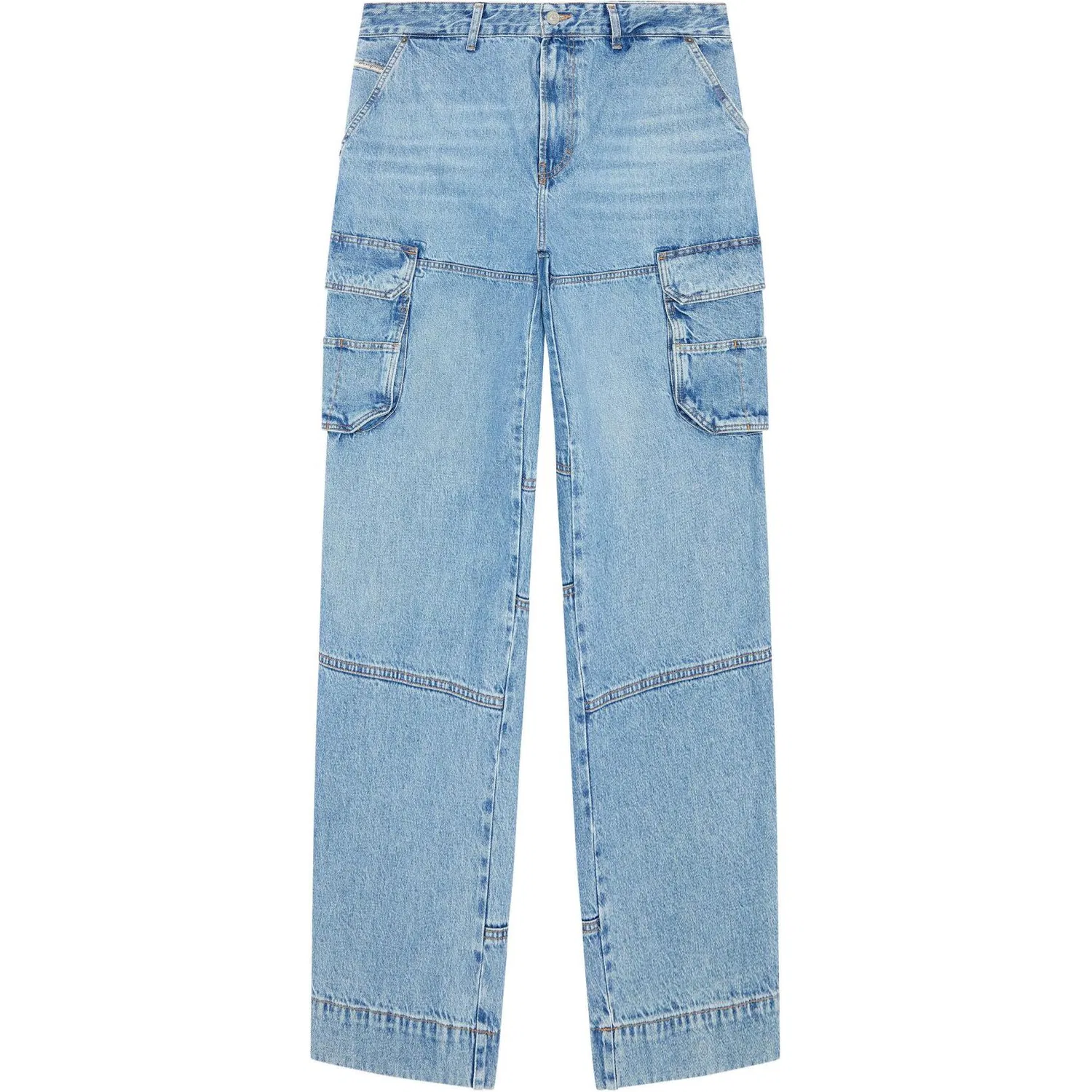 Джинсы карго D Fish прямого кроя DIESEL, Light Blue