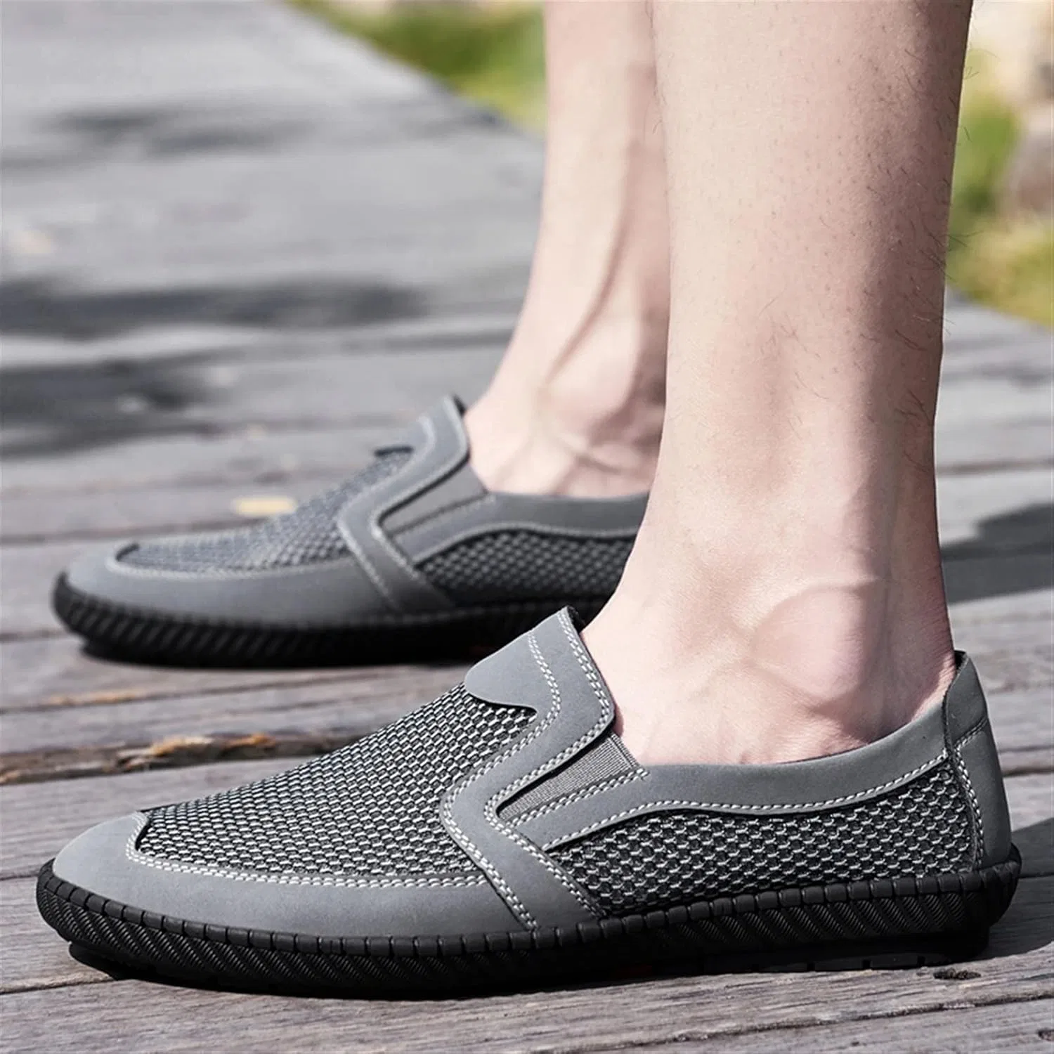 Лоферы дышащие Mens, Grey — фото 4