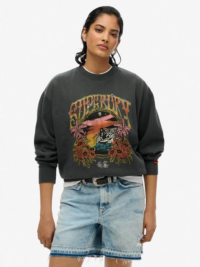 

Психологический серф-свитшот из чистого органического хлопка Superdry, Washed Black