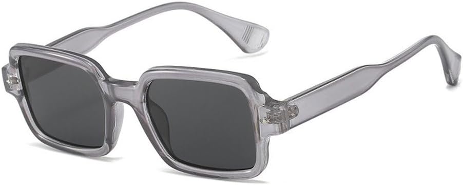 

Модные квадратные двухцветные солнцезащитные очки для женщин в винтажном стиле с заклепками, защита от УФ-излучения UV400, прозрачная оправа для мужчин SKFGNX, Gray Gray