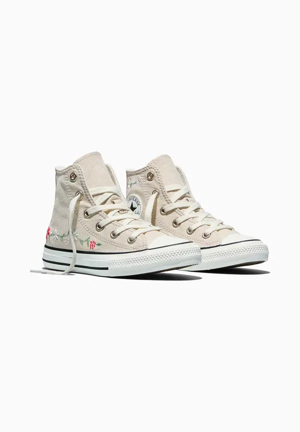 Кроссовки высокие Converse Chuck Taylor All Star Embroidered Flowers High Top Trainers, классический экрю винтажный белый — фото 2
