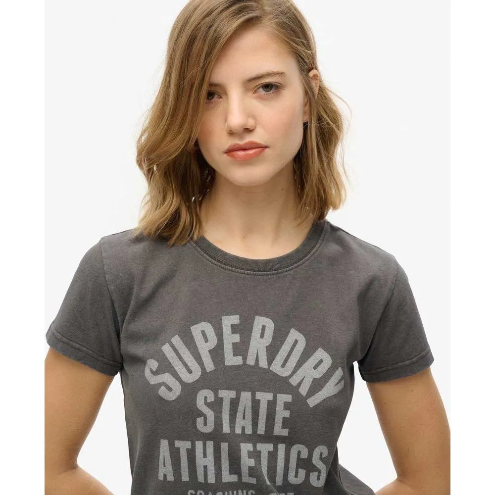 Футболка с коротким рукавом Superdry Ath Graphic Fitted, серый — фото 3