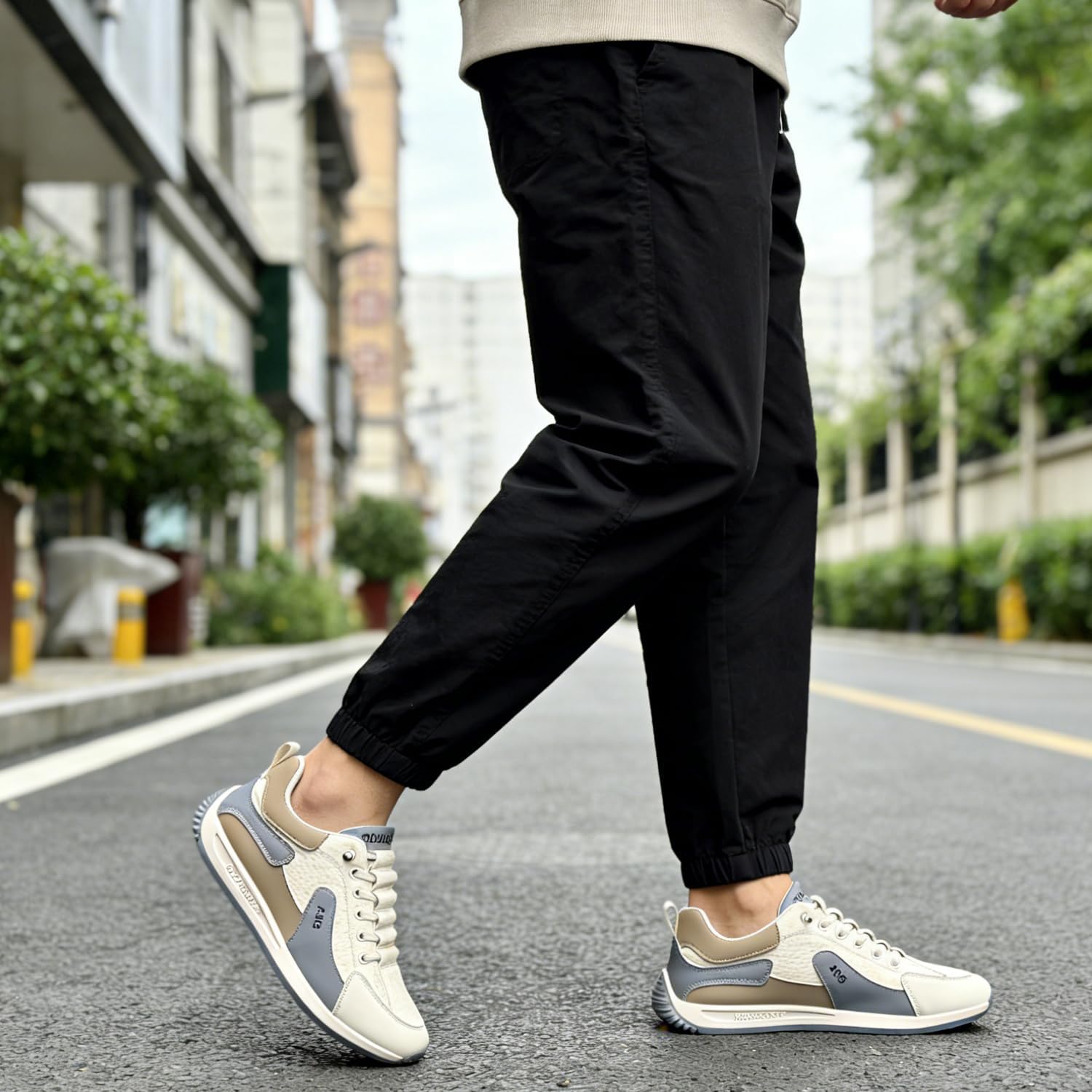 Мужские удобные кроссовки с поддержкой свода стопы, модные кроссовки для мужчин, комфортные шнурованные и на мягкой подошве, дышащие ходовые обувь Zplmide, серый — фото 2