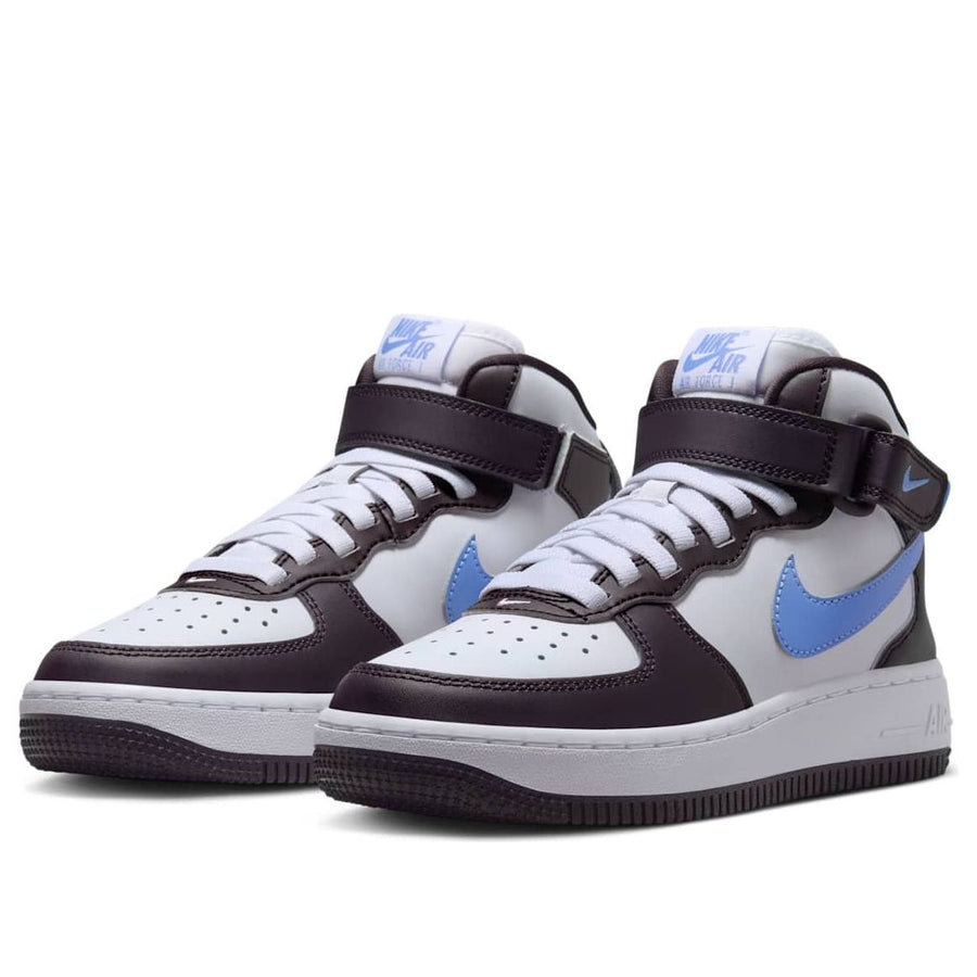 Кроссовки (GS) Nike Air Force 1 Mid EasyOn 'Burgundy Ash White Royal', белый — фото 3