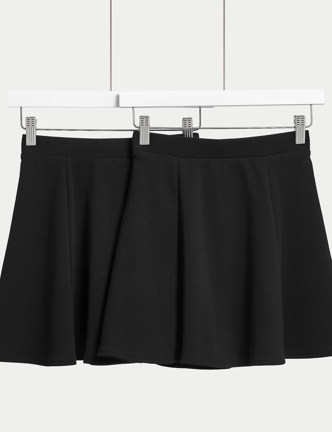 

2 пары школьных юбок из джерси для девочек (2–18 лет) Marks & Spencer, черный