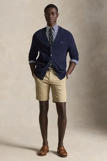 Шорты хлопковые Chino Polo Ralph Lauren, коричневый — фото 3