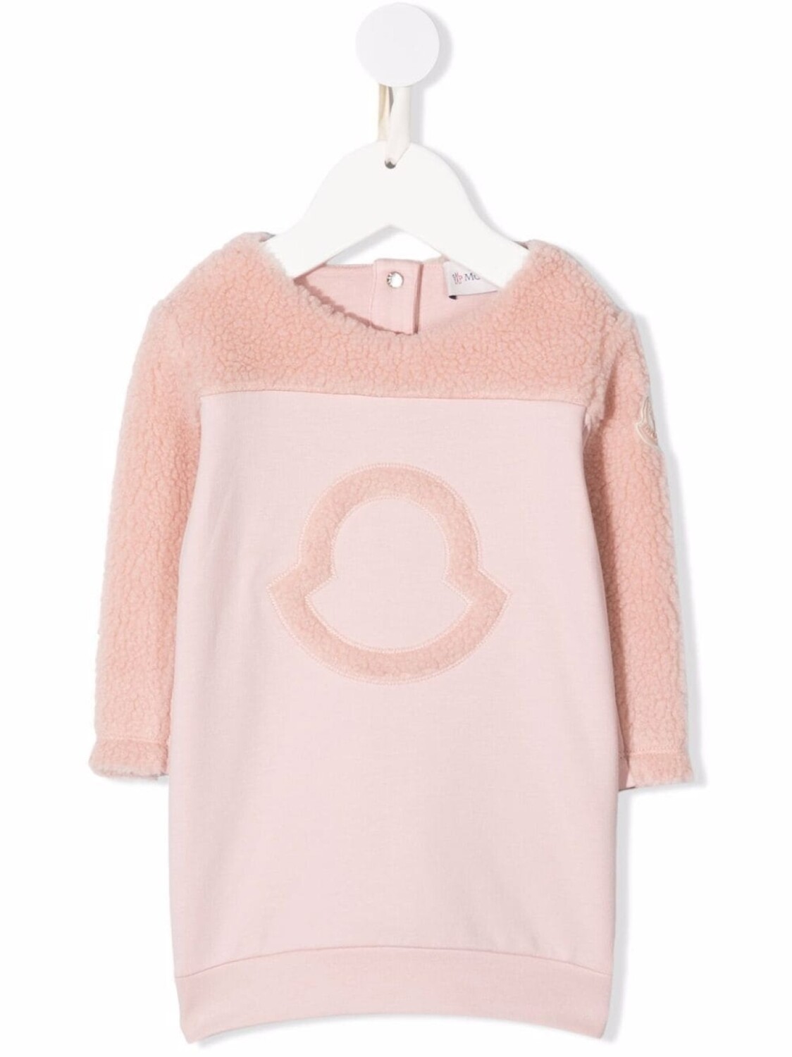 

Moncler Enfant платье с вышитым логотипом, розовый