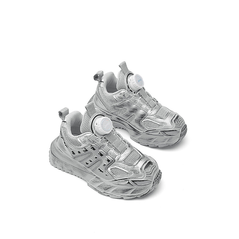 Детские кроссовки Kids Low-top Silver Rub Jeep, цвет Glacier silver wipe color — фото 3