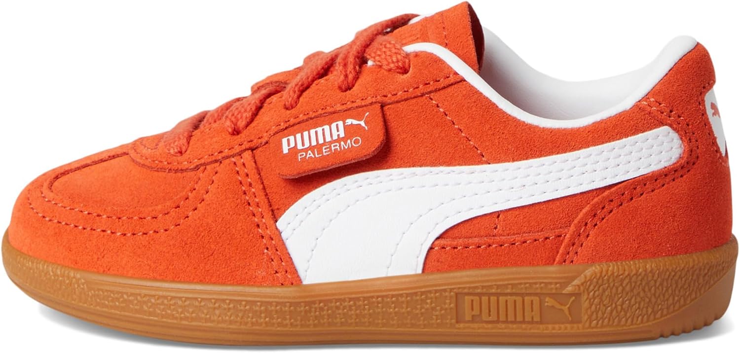 Детские кроссовки Puma Unisex-Child Palermo (для малышей), белый/красный — фото 4