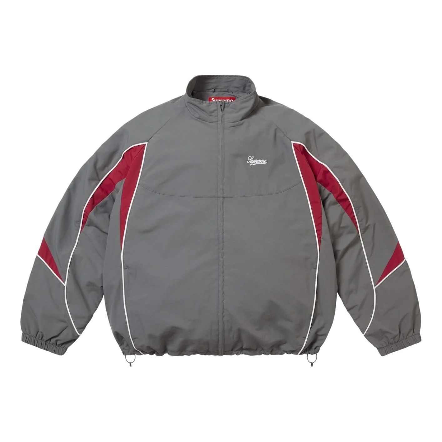 

Спортивная куртка Supreme FW25 с контрастной окантовкой, цвет «серый»