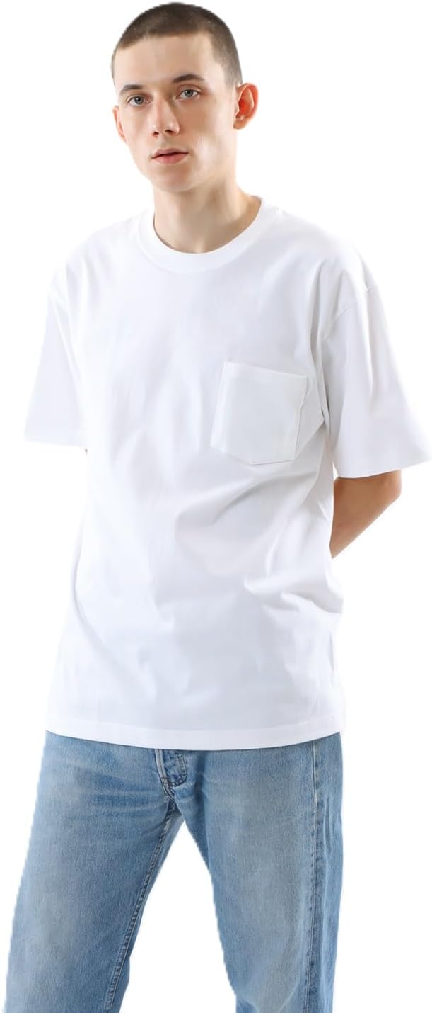 

Футболка Hanes Beefy, короткие рукава, круглый вырез, 100% хлопок, бесшовный цельный крой, без этикетки, футболка с карманом Beefy, H5190, мужская, белый