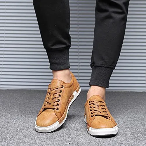 

Мужские классические кроссовки Santimon Mens, модные кожаные, спортивные с шнуровкой, оксфорды