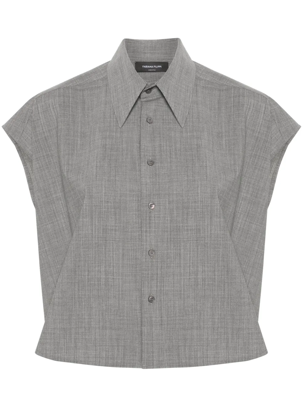

Укороченная меланжевая рубашка Fabiana Filippi, серый