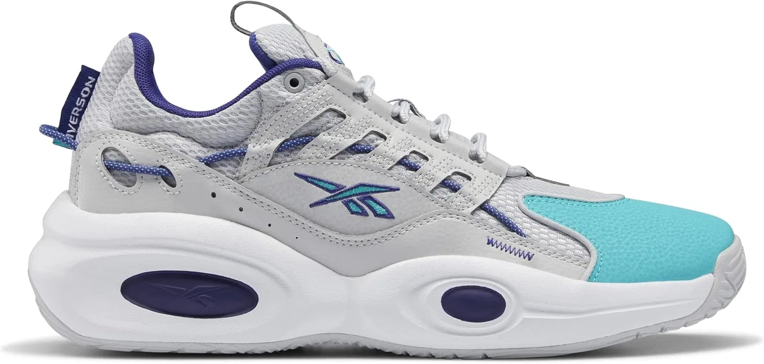 Баскетбольные кроссовки Reebok Solution Mid унисекс, 2-Lgh Solid Grey Semi Classic Teal Bold Purple — фото 2