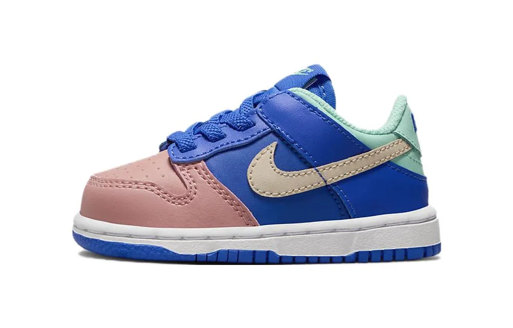 Кроссовки Dunk Low SE Salmon Toe TD Nike, Royal Blue/Rising Emerald Green/Stardust Red/Dune White