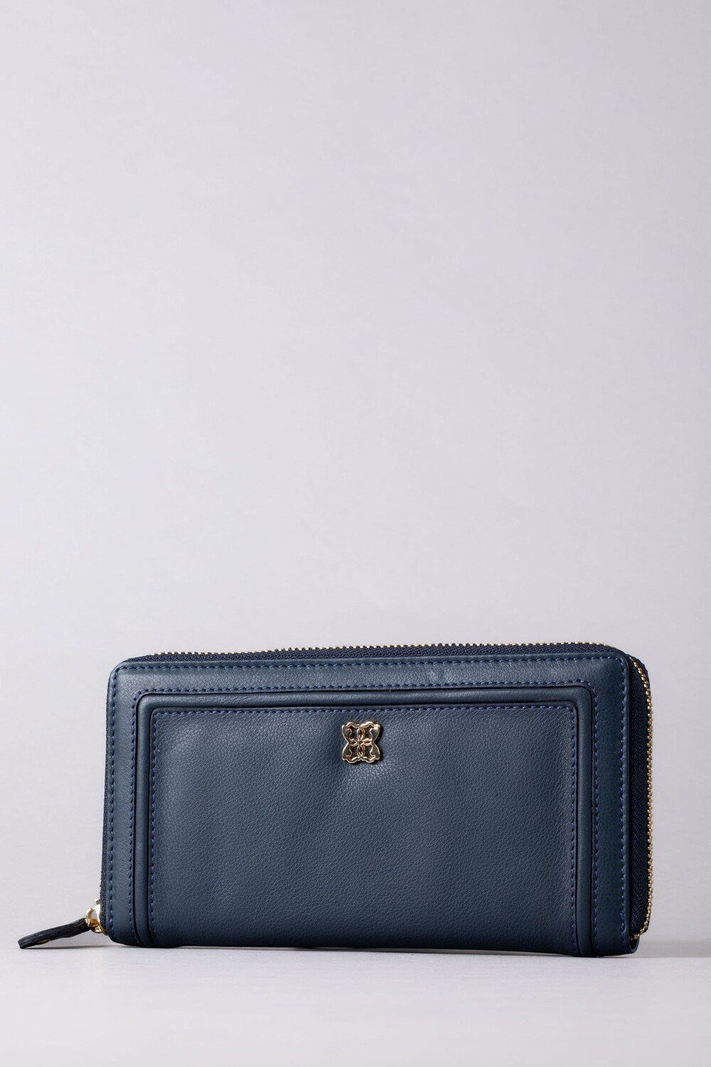 

Большой кожаный кошелек Icon на молнии Lakeland Leather, синий