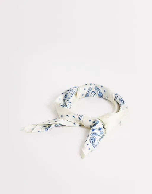 

Кремовый атласный галстук с узором пейсли My Accessories