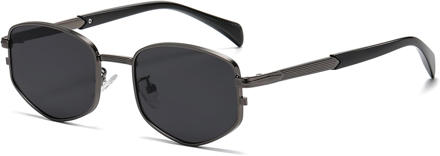 

Модные солнцезащитные очки в квадратной металлической оправе для женщин и мужчин, ретро-очки с многоугольными линзами, роскошные классические солнцезащитные очки Zentavi, Blackgrey