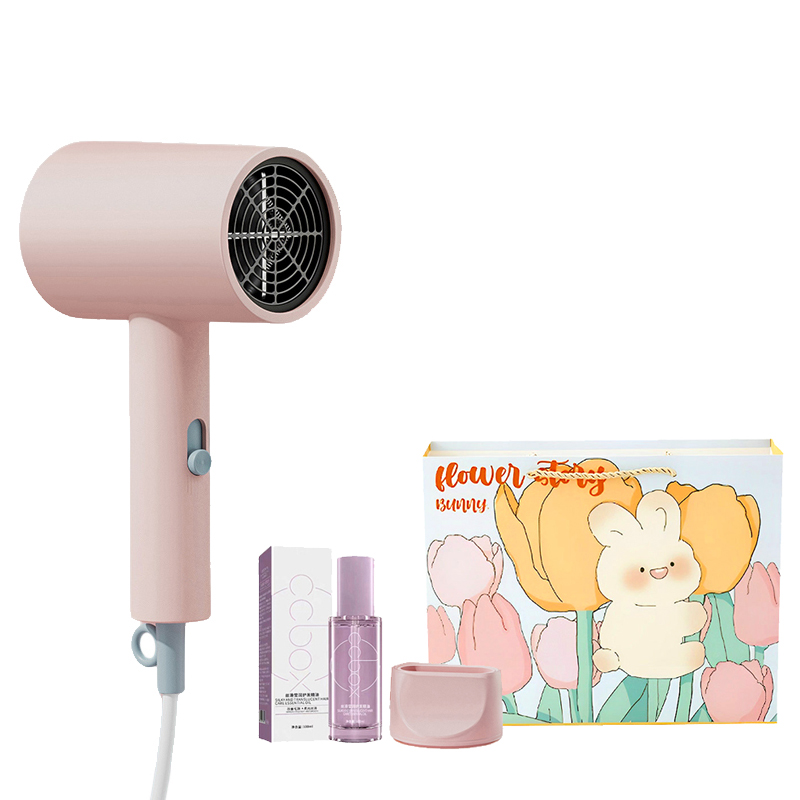 

Фен для волос AH7008 800Вт с отрицательными ионами Aux, Pink-negative ion [bunny gift bag + hair oil]