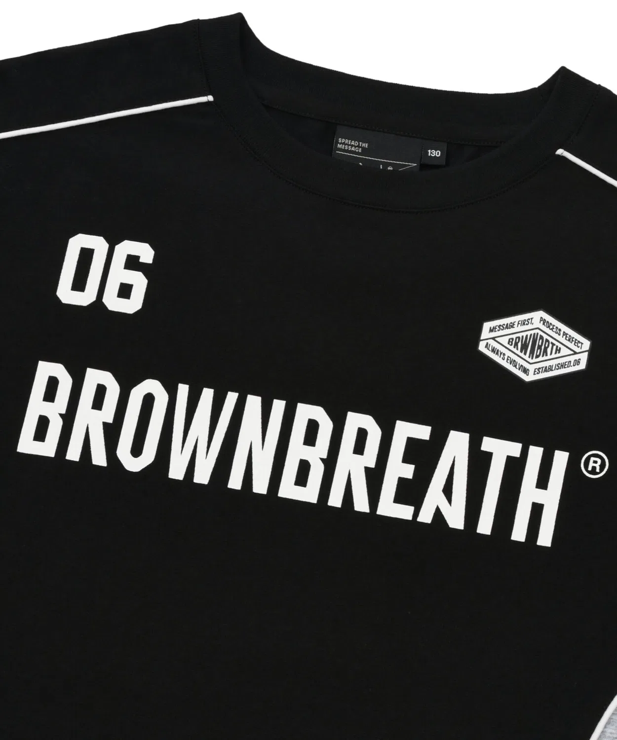 Детская быстросохнущая футболка с блоками чёрная от Brownbreath Kids — фото 4