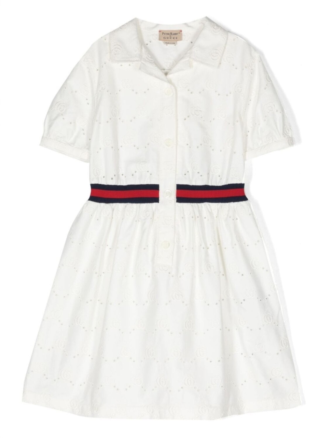

Gucci Kids платье-рубашка с вышивкой GG, белый
