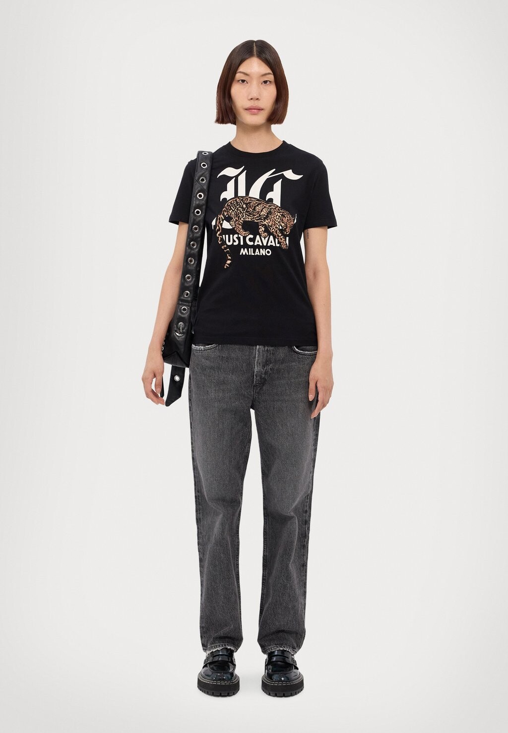 

Футболка с набивным рисунком LOGO LEOPARD Just Cavalli, черный