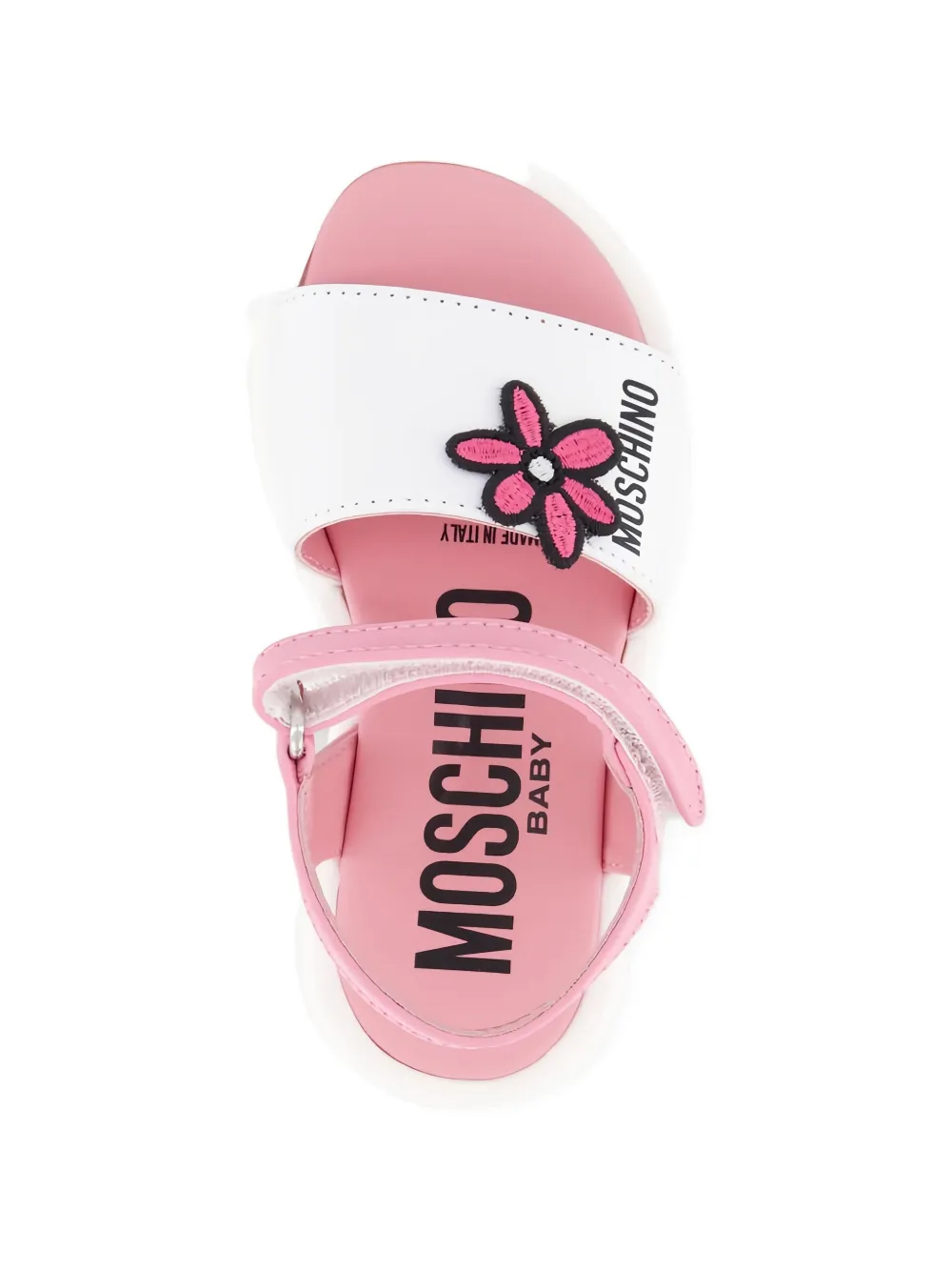 Сандалии с цветочными аппликациями Moschino Kids, белый — фото 4